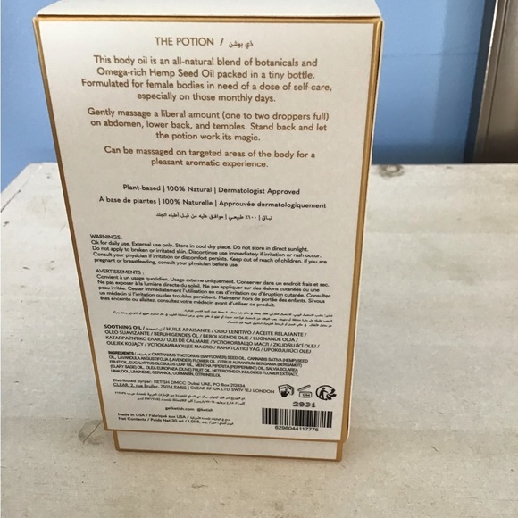 Ketish Period Cramps Help The Potion Body Soothing oil Natural New In Box - Picture 2 of 2